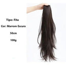 Aplique Rabo de Cavalo Liso Repicado com Presilha 40cm