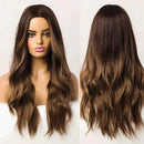 Peruca Lace Longa Ondulada Natural Castanho