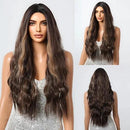 Peruca Lace Longa Ondulada Natural Castanho