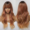 Peruca Lace Longa Ondulada Cabelo Natural com Franja