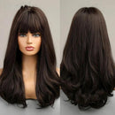 Peruca Lace Longa Ondulada Cabelo Natural com Franja