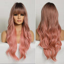 Peruca Lace Longa Ondulada Cabelo Natural com Franja