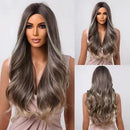 Peruca Lace Longa Ondulada Natural Castanho