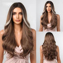 Peruca Lace Longa Ondulada Natural Castanho