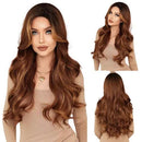 Peruca Lace Longa Ondulada Natural Ruiva