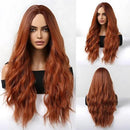 Peruca Lace Longa Ondulada Natural Ruiva