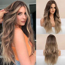 Peruca Lace Longa Ondulada Natural Castanho