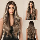 Peruca Lace Longa Ondulada Natural Castanho