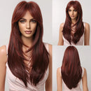 Peruca Lace Longa em Camadas com Franja Natural