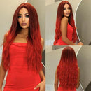 Peruca Lace Longa Ondulada Natural Ruiva
