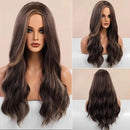 Peruca Lace Longa Ondulada Natural Castanho