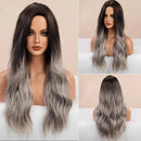 Peruca Lace Longa Ondulada Natural Grisalho