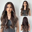 Peruca Lace Longa Ondulada Natural Castanho