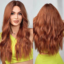 Peruca Lace Longa Ondulada Natural Ruiva