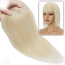 Lace Topo de Cabelo Invisível 100% Humano Liso Franja