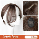 Topo de Cabelo Invisível Liso com Franja 25cm