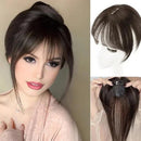 Topo de Cabelo Invisível Liso com Franja 25cm