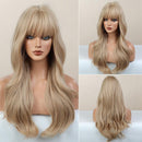 Peruca Lace Longa Ondulada Cabelo Natural com Franja