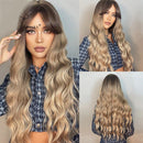 Peruca Lace Longa Ondulada Cabelo Natural com Franja