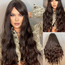 Peruca Lace Longa Ondulada Cabelo Natural com Franja