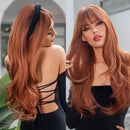 Peruca Lace Longa Ondulada Cabelo Natural com Franja