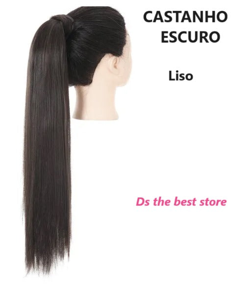 Magical Hair Extensor Rabo de Cavalo Liso 55 e 80cm SEM PIRANHA
