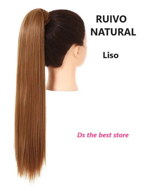 Magical Hair Extensor Rabo de Cavalo Liso 55 e 80cm SEM PIRANHA