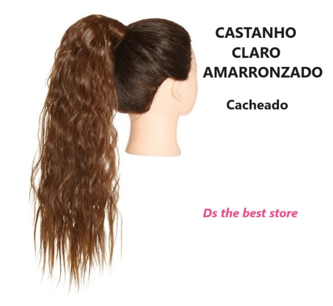 Magical Hair Extensor Rabo Modelo Cacheado 58cm SEM PIRANHA