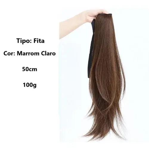 Aplique Rabo de Cavalo Liso Repicado com Presilha 40cm