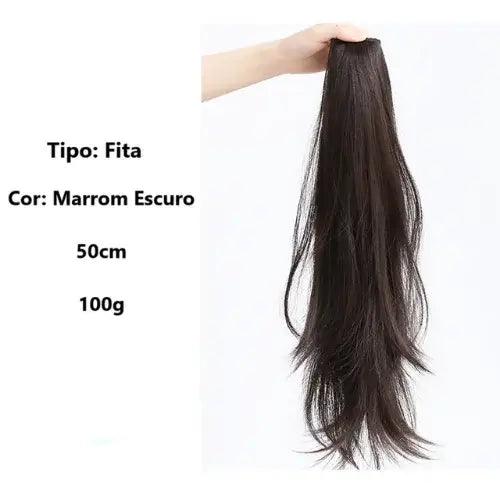 Aplique Rabo de Cavalo Liso Repicado com Presilha 40cm