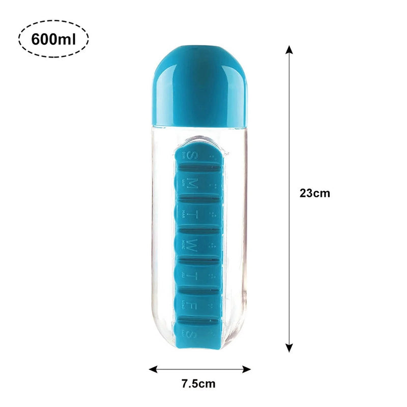 Garrafa de Água Porta Comprimidos 600 ml