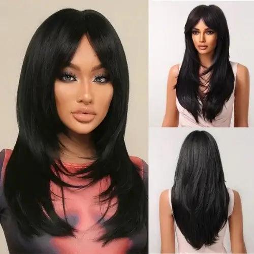 Peruca Lace Frontal Média Repicada Natural