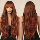 Peruca Lace Longa Ondulada Cabelo Natural com Franja