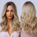 Peruca Lace Front Ondulada Cabelo Médio Natural