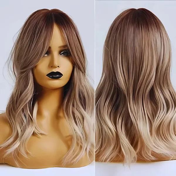 Peruca Lace Front Ondulada Cabelo Médio Natural