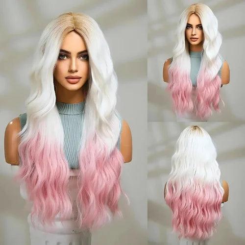 Peruca Feminina Lace Longa Ondulada Loira