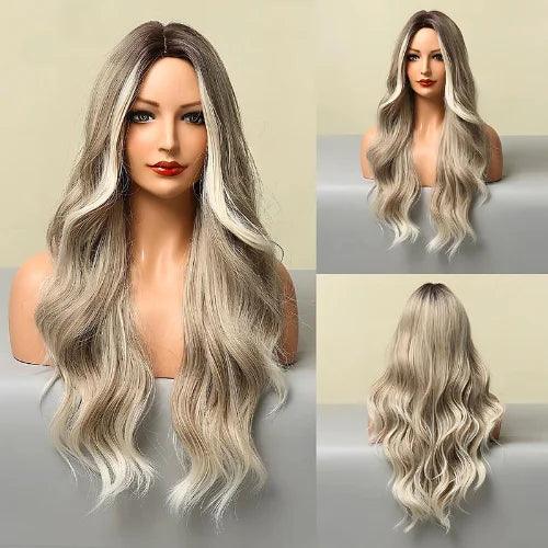 Peruca Feminina Lace Longa Ondulada Loira