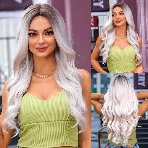 Peruca Feminina Lace Longa Ondulada Loira