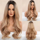 Peruca Feminina Lace Longa Ondulada Loira