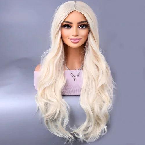 Peruca Feminina Lace Longa Ondulada Loira
