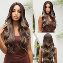 Peruca Feminina Lace Longa Ondulada Natural Castanho Escuro