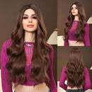 Peruca Lace Longa Ondulada Natural Castanho