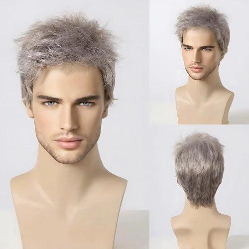 Peruca Masculina Lace Cabelo Natural Curto e Liso