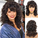 Peruca Feminina Curta Cacheada com Franja