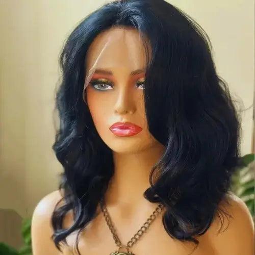 Peruca Lace Front Ondulada Cabelo Natural Curto