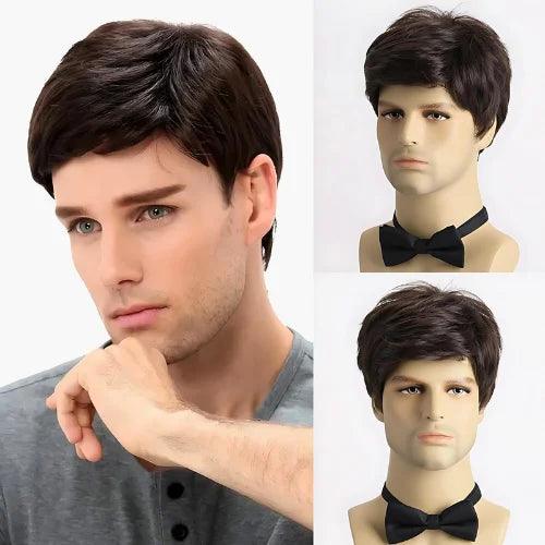 Peruca Masculina Lace Cabelo Natural Curto e Liso