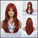 Peruca Lace Longa em Camadas com Franja Natural