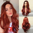 Peruca Lace Longa Ondulada Natural Ruiva