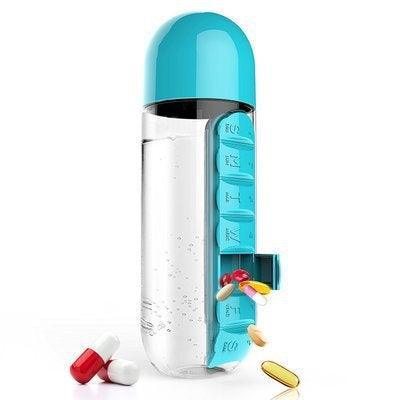 Garrafa de Água Porta Comprimidos 600 ml