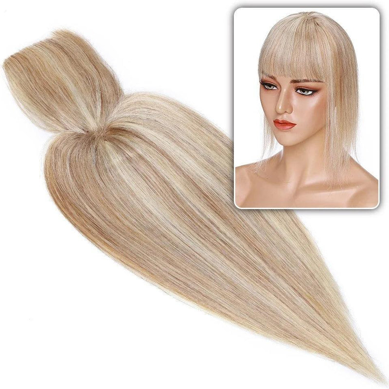 Topo de Cabelo Invisível 100% Humano Liso com  Franja